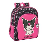safta Kuromi Schulrucksack für Kinder, anpassbar an Kinderwagen, ideal für Kinder im Schulalter, bequem und vielseitig, Qualität und Widerstandsfähigkeit, 32 x 12 x 38 cm, Schwarz/Fuchsia, M, Casual