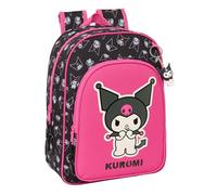 safta Kuromi - Schulrucksack für Kinder, Kinderrucksack, anpassbar an Kinderwagen, ideal für Kinder im Schulalter, bequem und vielseitig, Qualität und Widerstandsfähigkeit, 26 x 11 x 34 cm, Schwarz