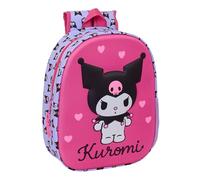Kuromi Schulrucksack mit 3D-Design, ideal für Kinder verschiedener Altersgruppen, bequem und vielseitig, Qualität und Widerstandsfähigkeit, 27 x 10 x 33 cm
