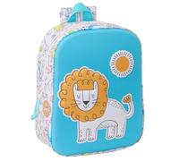 Safta Lion 3D Kindergartenrucksack 3D, anpassbar an den Wagen, einfache Reinigung, ideal für Kinder verschiedener Altersgruppen, bequem und vielseitig, Qualität und Widerstandsfähigkeit, 22 x 10 x 27