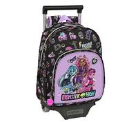 Safta M020 Monster High Kinderrucksack mit Trolley 705, ideal für Kinder verschiedener Altersgruppen, bequem und vielseitig, Qualität und Widerstandsfähigkeit, 28 x 10 x 34 cm, Unisex Kinder (1 Stück