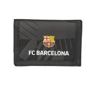 SAFTA M036a 812426036, F.C. Barcelona Black Kopfteil, Brieftasche, Geldbörse, bequem und vielseitig, Qualität und Widerstandsfähigkeit, 12,5 x 9,5 cm, Schwarz, Unisex Kinder, Standard, Schwarz,