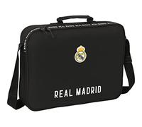 safta M385, Real Madrid Corporate - Extraschultasche, Aktentasche, Umhängetasche, bequem und vielseitig, Qualität und Widerstandsfähigkeit, 38 x 6 x 28 cm, Schwarz, Unisex Kinder, Standard, Schwarz,