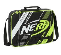 Safta M385b NERF Get Ready-Aktentasche, Umhängetasche, bequem und vielseitig, Qualität und Widerstandsfähigkeit, 38 x 6 x 28 cm, Schwarz, Unisex Kinder, Standard, Schwarz, Estándar