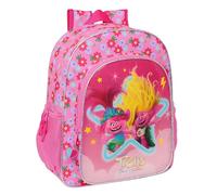 Safta TROLLS 3 Schulrucksack, Kinderrucksack, anpassbar an den Kinderwagen, ideal für Schulkinder, bequem und vielseitig, Qualität und Widerstandsfähigkeit, 32 x 12 x 38 cm, Rosa, Rosa, Estándar,