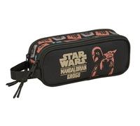 MANDALORIAN & GROGU Doppelmäppchen für Kinder, ideal für Kinder im Schulalter, bequem und vielseitig, Qualität und Widerstandsfähigkeit, 21 x 6 x 8 cm