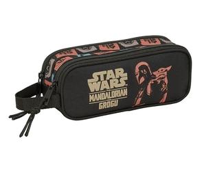 safta Mandalorian & GROGU Doppelmäppchen für Kinder, ideal für Kinder im Schulalter, bequem und vielseitig, Qualität und Widerstandsfähigkeit, 21 x 6 x 8 cm