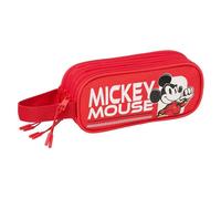 Mickey & Friends Racing Federmäppchen mit 3 Reißverschlüssen, ideal für Kinder von 5 bis 14 Jahren, bequem und vielseitig, Qualität und Widerstandsfähigkeit, 21 x 7 x 8,5 cm