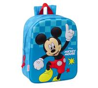 Safta Mickey Mouse 3D Kindergartentasche 3D, anpassbar an den Wagen, einfache Reinigung, ideal für Kinder verschiedener Altersgruppen, bequem und vielseitig, Qualität und Widerstandsfähigkeit, 22 x 10