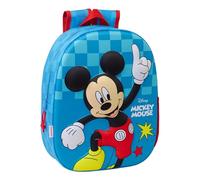 Safta Mickey Mouse 3D Schulrucksack, mit 3D-Design, anpassbar an den Wagen, ideal für Kinder verschiedener Altersgruppen, bequem und vielseitig, Qualität und Widerstandsfähigkeit, 27 x 10 x 33 cm