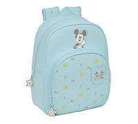 Safta Mickey Mouse Baby Kinderrucksack, ideal für Kinder verschiedener Altersgruppen, bequem und vielseitig, Qualität und Widerstandsfähigkeit, 28 x 10 x 34 cm, Hellblau, hellblau, Estándar, Casual