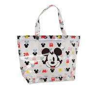 Safta MICKEY MOUSE BEACH Einkaufstasche für Damen, Shopping-Tasche, bequem und vielseitig, Qualität und Widerstandsfähigkeit, 54 x 17 x 35 cm, Mehrfarbig/Transparent, M, Lässig