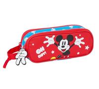 Safta Mickey Mouse Fantastic Doppelmäppchen für Kinder, ideal für Kinder im Schulalter, bequem und vielseitig, Qualität und Widerstandsfähigkeit, 21 x 6 x 8 cm, Blau/Rot, blau/rot, Estándar, Lässig