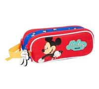 Safta MICKEY MOUSE GOOD DAY - Doppelmäppchen für Kinder, ideal für Kinder im Schulalter, bequem und vielseitig, Qualität und Widerstandsfähigkeit, 21 x 6 x 8 cm, blau, M, Casual