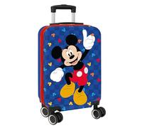 safta Mickey Mouse Good Day - Kabinentrolley 50,8 cm, Koffer mit Rädern, Sicherheitsschloss, Leichter Koffer, 34,5 x 20 x 55 cm, blau, M, Casual