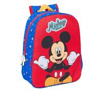 Safta Mickey Mouse Good Day Kinderrucksack, anpassbar an den Wagen, einfache Reinigung, ideal für Kinder verschiedener Altersgruppen, bequem und vielseitig, Qualität und Widerstandsfähigkeit, 26 x 11