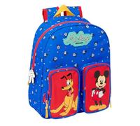Safta Mickey Mouse Good Day Kinderrucksack, ideal für Kinder verschiedener Altersgruppen, bequem und vielseitig, Qualität und Widerstandsfähigkeit, 28 x 10 x 34 cm, blau, M, Casual
