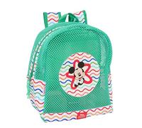 Safta Mickey Mouse Strandrucksack für Kinder, sandfrei, mit Griffen, einfache Reinigung, ideal für Kinder verschiedener Altersgruppen, bequem und vielseitig, 32 x 12 x 38 cm, Minzgrün/mehrfarbig, M
