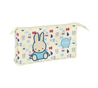 Safta MIFFY BUDDY Federmäppchen mit drei Fächern, leicht zu reinigen, Federmäppchen für Kinder, ideal für Kinder im Schulalter, bequem und vielseitig, Qualität und Widerstandsfähigkeit, 22 x 3 x 12 cm