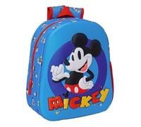 safta Mikkey Mouse Schulrucksack mit 3D-Design, anpassbar an den Wagen, ideal für Kinder verschiedener Altersgruppen, bequem und vielseitig, Qualität und Widerstandsfähigkeit, 27 x 10 x 33 cm, Blau,