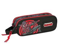 safta Miles Morales Doppelmäppchen für Kinder, ideal für Kinder im Schulalter, bequem und vielseitig, Qualität und Widerstandsfähigkeit, 21 x 6 x 8 cm