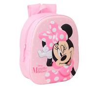 Safta Minnie Mouse 3D-Schulrucksack mit 3D-Design, anpassbar an den Wagen, ideal für Kinder verschiedener Altersgruppen, bequem und vielseitig, Qualität und Widerstandsfähigkeit, 27 x 10 x 33 cm, Rosa