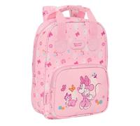 Safta Minnie Mouse Baby Kinderrucksack, anpassbar mit Griffen, recycelbarer Stoff, ideal für Kinder verschiedener Altersgruppen, bequem und vielseitig, Qualität und Widerstandsfähigkeit, 20 x 8 x 28
