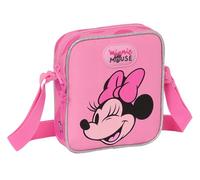 Safta MINNIE MOUSE LOVING Kleine Umhängetasche für Kinder, Kindertasche, ideal für Kinder von 5 bis 14 Jahren, bequem und vielseitig, Qualität und Stärke, 16 x 4 x 18 cm, Rosa, Rosa, Estándar, Casual
