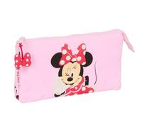 Safta Minnie Mouse Naive Federmäppchen für Kinder, ideal für Kinder im Schulalter, bequem und vielseitig, Qualität und Widerstandsfähigkeit, 22 x 3 x 12 cm, Hellrosa, M, Lässig