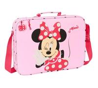 Safta MINNIE MOUSE NAIVE - Schultasche, Aktentasche, Umhängetasche, bequem und vielseitig, Qualität und Widerstandsfähigkeit, 38 x 6 x 28 cm, hellrosa, M, Casual
