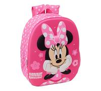Minnie Mouse Schulrucksack mit 3D-Design, ideal für Kinder verschiedener Altersgruppen, bequem und vielseitig, Qualität und Widerstandsfähigkeit, 27 x 10 x 33 cm