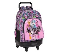 Safta Monster High Drama, großer Rucksack mit Rädern, kompakt, abnehmbar, ideal für Kinder verschiedener Altersgruppen, bequem und vielseitig, Qualität und Widerstandsfähigkeit, 33 x 22 x 45 cm, bunt,