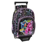 Safta Monster High Kinderrucksack mit Trolley 705, ideal für Kinder verschiedener Altersgruppen, bequem und vielseitig, Qualität und Widerstandsfähigkeit, 28 x 10 x 34 cm, Schwarz