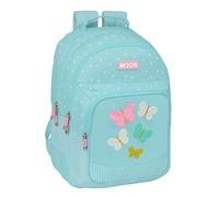 Safta MOOS BUTTERFLIES Doppel-Rucksack, anpassbar, recycelbarer Stoff, ideal für Kinder verschiedener Altersgruppen, bequem und vielseitig, Qualität und Widerstandsfähigkeit, 32 x 15 x 42 cm,
