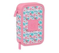 safta Moos Flores Schulmäppchen für Kinder, bunt, mit 28 nützlichen Utensilien, ideal für Kinder von 5 bis 14 Jahren, bequem und vielseitig, Qualität und Widerstandsfähigkeit, 12,5 x 4 x 19,5 cm,