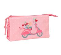 safta Moos Passion Federmäppchen mit DREI Fächern, recycelbarer Stoff, für Kinder, ideal für Kinder im Schulalter, bequem und vielseitig, Qualität und Widerstandsfähigkeit, 22 x 3 x 12 cm, bunt, M,