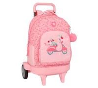 safta Moos Passion Großer Rucksack mit Rädern, kompakt, abnehmbar, ideal für Kinder verschiedener Altersgruppen, bequem und vielseitig, Qualität und Widerstandsfähigkeit, 33 x 22 x 45 cm, bunt, M,