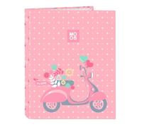 Safta Moos Passion Ordner mit 4 Ringen, ideal für Kinder verschiedener Altersgruppen, bequem und vielseitig, Qualität und Widerstandsfähigkeit, 26,5 x 33 cm, bunt, M, Lässig