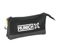 safta München Topo Federmäppchen für Kinder, ideal für Kinder im Schulalter, bequem und vielseitig, Qualität und Widerstandsfähigkeit, 22 x 3 x 12 cm, Schwarz, M, Casual