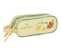 Safta Mufasa Doppelmäppchen für Kinder, ideal für Kinder im Schulalter, bequem und vielseitig, Qualität und Widerstandsfähigkeit, 21 x 6 x 8 cm, Grün/Beige, grün/beige, Estándar, Lässig