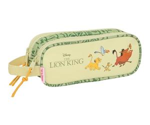 safta Mufasa Doppelmäppchen für Kinder, ideal für Kinder im Schulalter, bequem und vielseitig, Qualität und Widerstandsfähigkeit, 21 x 6 x 8 cm, Grün/Beige, grün/beige, Estándar, Lässig