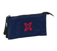 safta Munich Basic Federmäppchen, dreifach, für Kinder, ideal für Kinder im Schulalter, bequem und vielseitig, Qualität und Widerstandsfähigkeit, 22 x 3 x 12 cm, Marineblau, Marineblau, Estándar,