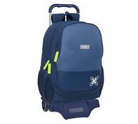 safta Munich Blue Indigo Großer Schulrucksack mit Trolley 905, ideal für Kinder verschiedener Altersgruppen, bequem und vielseitig, Qualität und Widerstandsfähigkeit, 32 x 16 x 44 cm, Indigoblau, M