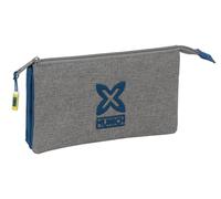 MUNICH STREET Federmäppchen für Kinder, ideal für Kinder im Schulalter, bequem und vielseitig, Qualität und Widerstandsfähigkeit, 22 x 3 x 12 cm, grau/blau, M, Casual