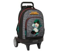 Safta My Hero Academia Großer Rucksack mit Rädern, kompakte Entwicklung, abnehmbar, ideal für Kinder unterschiedlichen Alters, bequem und vielseitig, Qualität und Widerstandsfähigkeit, 33 x 22 x 45