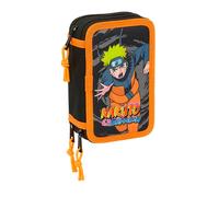 safta Naruto Schulmäppchen mit 37 Utensilien, Kindermäppchen, ideal für Kinder von 5 bis 14 Jahren, bequem und vielseitig, Qualität und Widerstandsfähigkeit, 12,5 x 5,5 x 19,5 cm