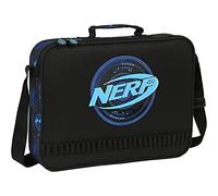 Safta NERF Boost - Schultasche, Federmäppchen, Umhängetasche, bequem und vielseitig, Qualität und Widerstandsfähigkeit, 38 x 6 x 28 cm, Schwarz