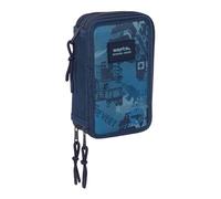 safta New Edition Schulmäppchen mit 37 Utensilien, Kindermäppchen, ideal für Kinder von 5 bis 14 Jahren, bequem und vielseitig, Qualität und Widerstandsfähigkeit, 12,5 x 5,5 x 19,5 cm, Marineblau, M