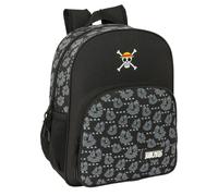Safta Schulrucksack One Piece Pirates - für Kinder, anpassbar an Kinderwagen, Schwarz, 32x12x38 cm