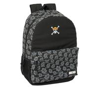 safta One Piece Pirates Schulrucksack für Kinder, ideal für Kinder verschiedener Altersgruppen, bequem und vielseitig, Qualität und Widerstandsfähigkeit, 30 x 14 x 46 cm, Schwarz, M, Casual